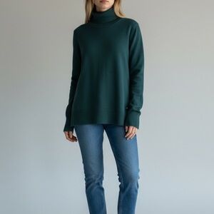 [M]Banana Republic Dark Green Merino Wool Turtleneck Sweater